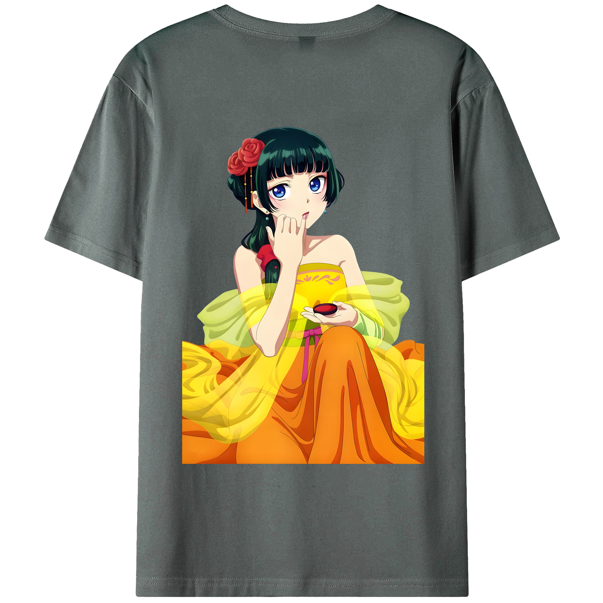 （画像用） 薬屋のひとりごと The Apothecary Diaries 綿100％ メンズ半袖Tシャツ（バックプリント） 通気性